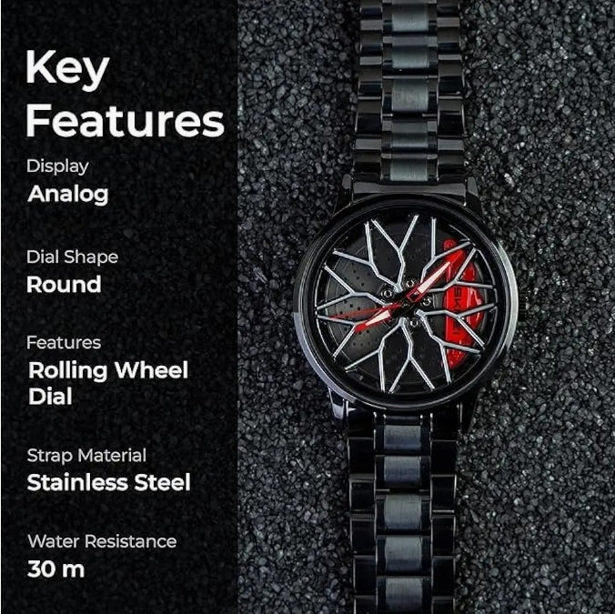New Car Wheel Watch with Rolling